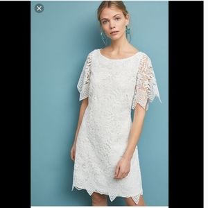 Anthropologie White Lace Sheath Dress